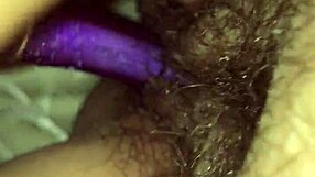 BBW fucks her hairy pussy with vibrator