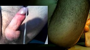 Homemade video split of solo masturbation