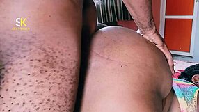 she grinds her big ebony ass in doggystyle on the bed