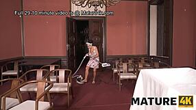 Mature Granny Cleaning Lady Sucks Lucky Cock