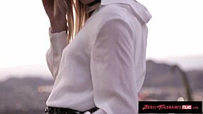 Nerdy blonde babe gets pounded hard in multiple positions