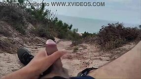 guy on nude beach accidentally spills a lot of milk.