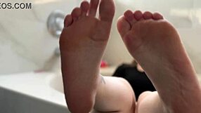 Blonde Babe Oils Her Feet For Intense Fetish Display