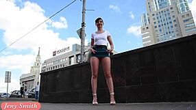jeny smith flashing her ass in outdoor upskirt voyeur