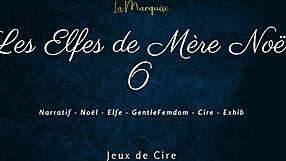 French european femdom elves engage in dirty talk and wax play in mother noel's tale