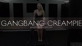 can you believe this big tittied blonde taking deepthroat and doggystyle in gangbang?