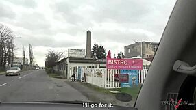 freezing blond secretary with awesome body and tits gets convinced to fuck a stranger in a taxi