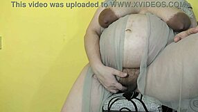 Pregnant milf wife gets horny and masturbates hairy pussy while fantasizing about raw creampies