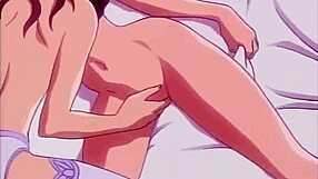 Horny wife in lingerie cheats with her maid, moaning during lesbian double penetration.