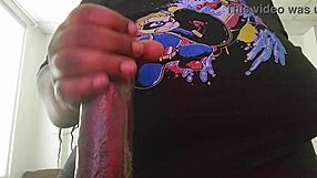 in boyfriend tee v4, curvy girl uses toys with big black cock.