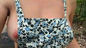 wanna see my wife flash big tits outdoors?
