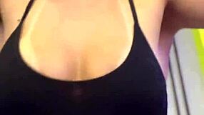 At the building gym, neighbors stare at my wet pussy and hard nipples!