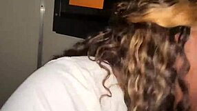 Ebony BBW throats strangers BBC at glory hole