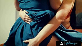 Girlsway - unsatisfied brunette fantasizes scissoring fuck with busty angela white!