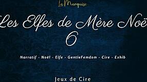 French european femdom elves engage in dirty talk and wax play in mother noel's tale