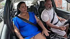 Meduzza the naughty Salvador girl rides in car and almost gets fucked