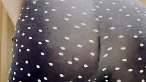 blonde bombshell flaunts her big natural tits and sexy ass in tight leggings