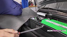 Shay Sights Services Mech Donnie Rock And Josh Rivers In Garage 3some With Dildo