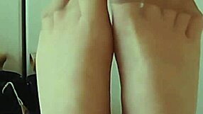 European Chubby Woman Shows Feet in Stockings Seeking Lover