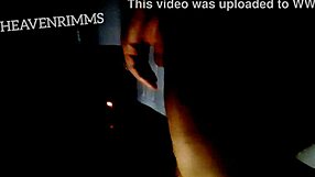 Blonde babe teases in assless mini skirt with heels