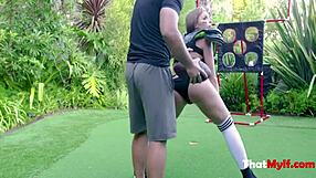 Naughty BBW Milf Britney Amber Rides Cock Outdoors In Rugby Fantasy