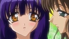 Horny wife in lingerie cheats with her maid, moaning during lesbian double penetration.