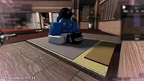 Demon girl rides monster cock in round 2 sex with follower.