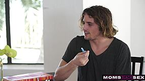 busty milf nina elle turns threesome into riding lessons