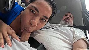 Meduzza the naughty Salvador girl rides in car and almost gets fucked