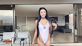 Latina Porn Casting - Beautiful Tattoo Skinny Slut Gets Pussy Stretched By Bwc First Time With Cum Facial!