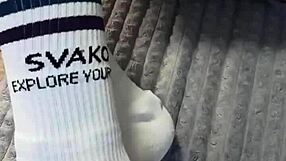 dirty step sister bought socks special to tease my dick