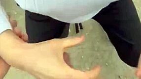 Latina Bent Over In Doggystyle As He Pulls Sperm From Her Pussy With Big Cock And She Swallows It