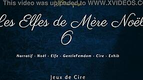 French european femdom elves engage in dirty talk and wax play in mother noel's tale