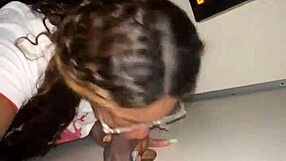 Ebony BBW throats strangers BBC at glory hole