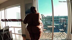 big sexy ssbbw amazon in miniskirt gets doggystyle backshots, bent over tall ebony body