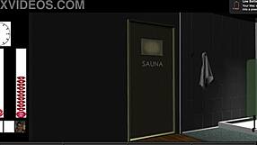 Hey, Tara and Zayna sneak into the hotel sauna for some steamy redhead fun.