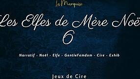 French european femdom elves engage in dirty talk and wax play in mother noel's tale