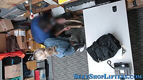Naughty petite shoplifter caught in the act and blasted with a hot cumshot in high definition reality