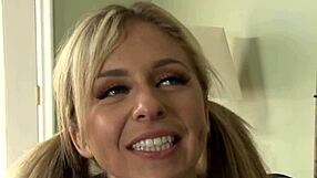 the naughty pigtail teen feels deep emotions while her ass is drilled in the bedroom, close up and sloppy