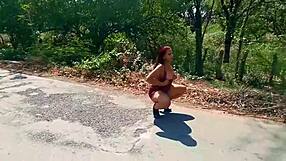 Cancún Mexico Milf Flashes Natural Tits and Ass in Public Street Exhibition