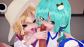 compilation of touhou adventures in gensokyo night scenes with magical girls