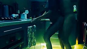 beautiful wife in bodysuit gets rough kitchen fucking