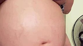 Pregnant Maid Shows Big Boobs and Hairy Pussy Alone