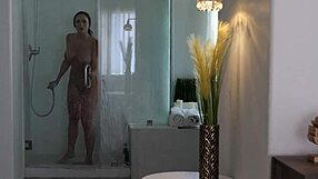 Blonde girlfriend with big tits sits on hot milf's face for lesbian pussy eating