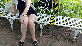 sexy legs in high-heeled park