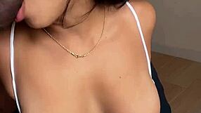 Amateur Couple's Intense Sloppy Blowjob On Video Call