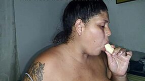 behind the scenes, latina bbw with big tits and ass gets throatpie as sub slut