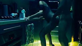 beautiful wife in bodysuit gets rough kitchen fucking