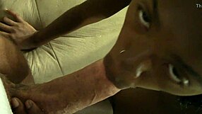 Teen eagerly sucks massive black cock in intense interracial blowjob session