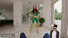 Sexy Redhead Phoenix Rides Big Dick in VR Parody